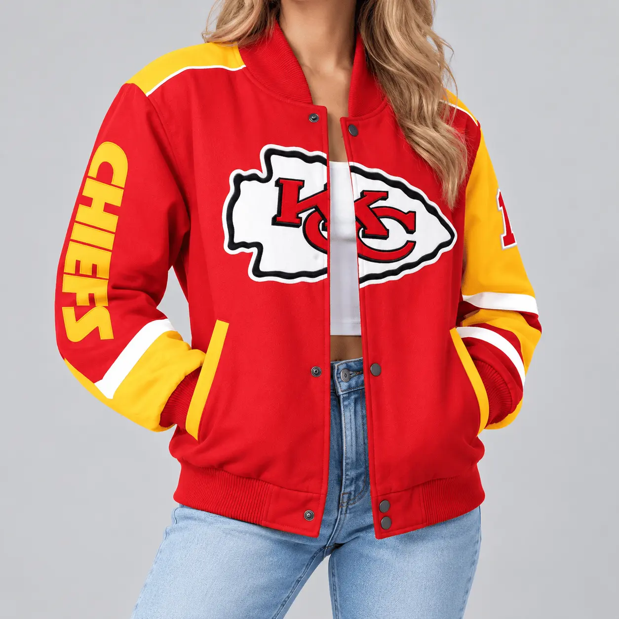Kansas City Chiefs | NFL Oversized Logo Baseball Jacket