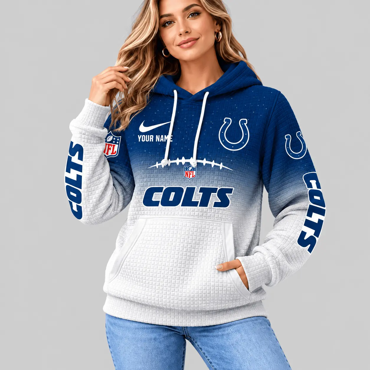 Indianapolis Colts | NFL Gradient Football Waffle Hoodie