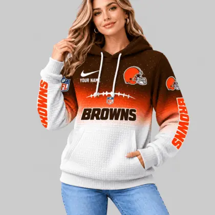 Cleveland Browns | NFL Gradient Football Waffle Hoodie