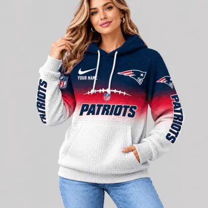 New England Patriots | NFL Gradient Football Waffle Hoodie