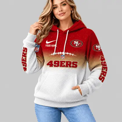 San Francisco 49ers | NFL Gradient Football Waffle Hoodie