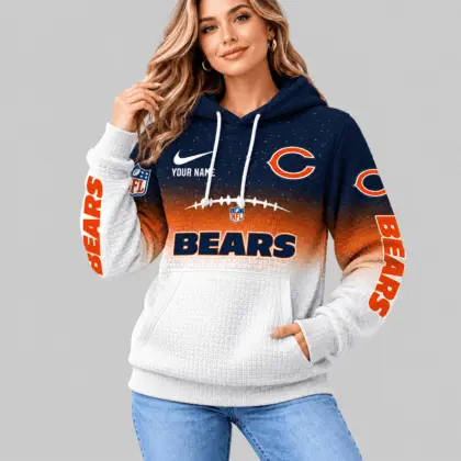 Chicago Bears | NFL Gradient Football Waffle Hoodie
