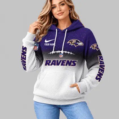 Baltimore Ravens | NFL Gradient Football Waffle Hoodie