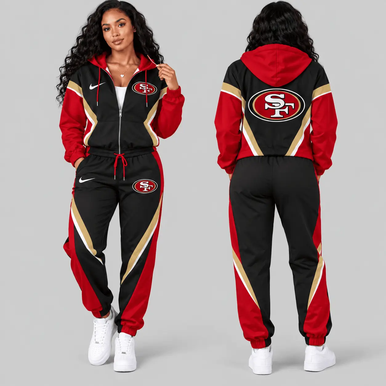 San Francisco 49ers | NFL Contrast Panel Track Jacket Jogger Set
