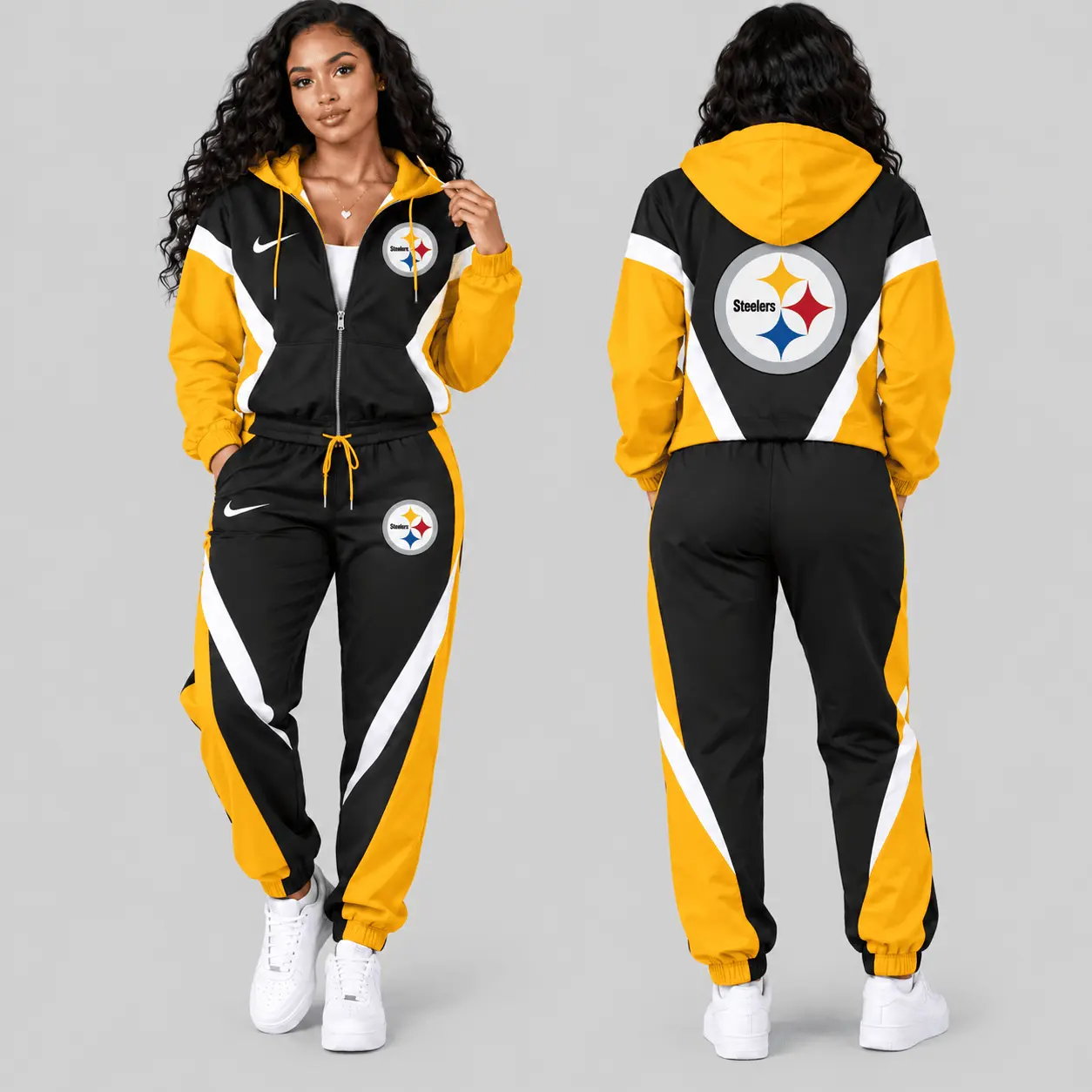 Pittsburgh Steelers | NFL Contrast Panel Track Jacket Jogger Set