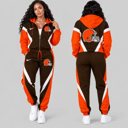 Cleveland Browns | NFL Contrast Panel Track Jacket Jogger Set