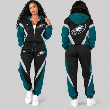 Philadelphia Eagles | NFL Contrast Panel Track Jacket Jogger Set