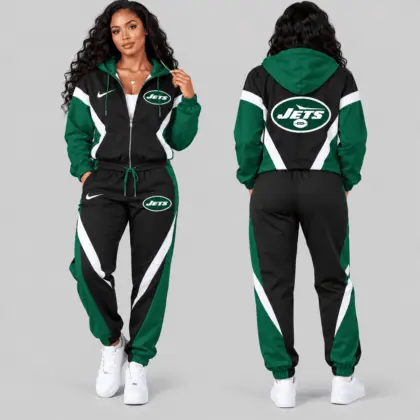New York Jets | NFL Contrast Panel Track Jacket Jogger Set