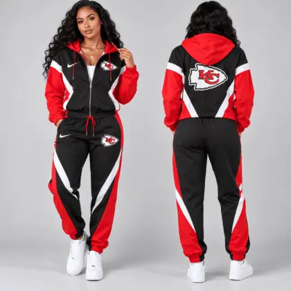 Kansas City Chiefs | NFL Contrast Panel Track Jacket Jogger Set