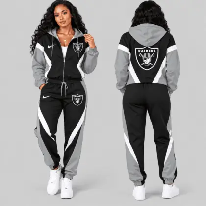 Las Vegas Raiders | NFL Contrast Panel Track Jacket Jogger Set