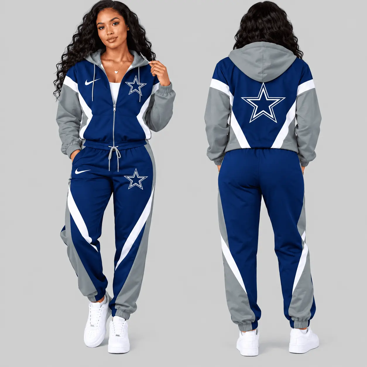 Dallas Cowboys | NFL Contrast Panel Track Jacket Jogger Set