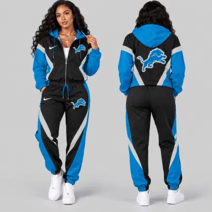 Detroit Lions | NFL Contrast Panel Track Jacket Jogger Set