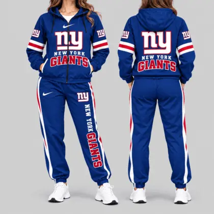 New York Giants | NFL Stripe Sleeve Hoodie Jogger Set
