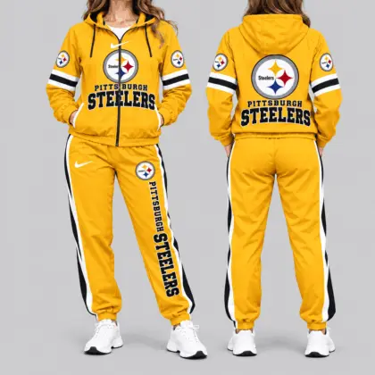 Pittsburgh Steelers | NFL Stripe Sleeve Hoodie Jogger Set
