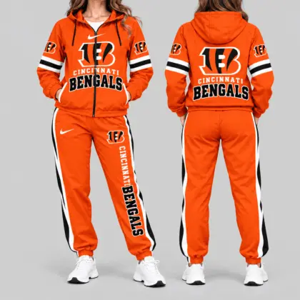 Cincinnati Bengals | NFL Stripe Sleeve Hoodie Jogger Set