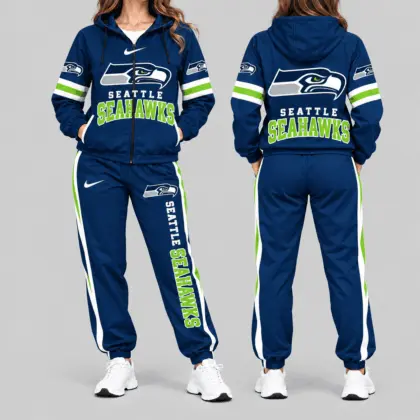 Seattle Seahawks | NFL Stripe Sleeve Hoodie Jogger Set