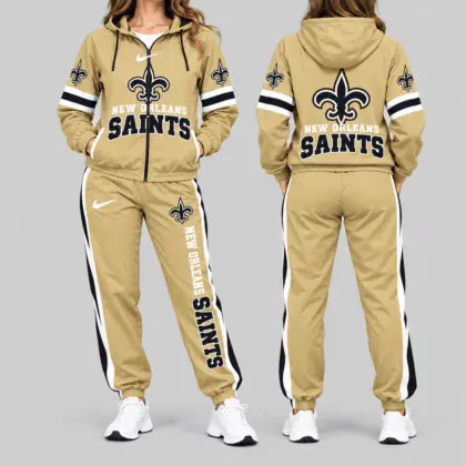 New Orleans Saints | NFL Stripe Sleeve Hoodie Jogger Set