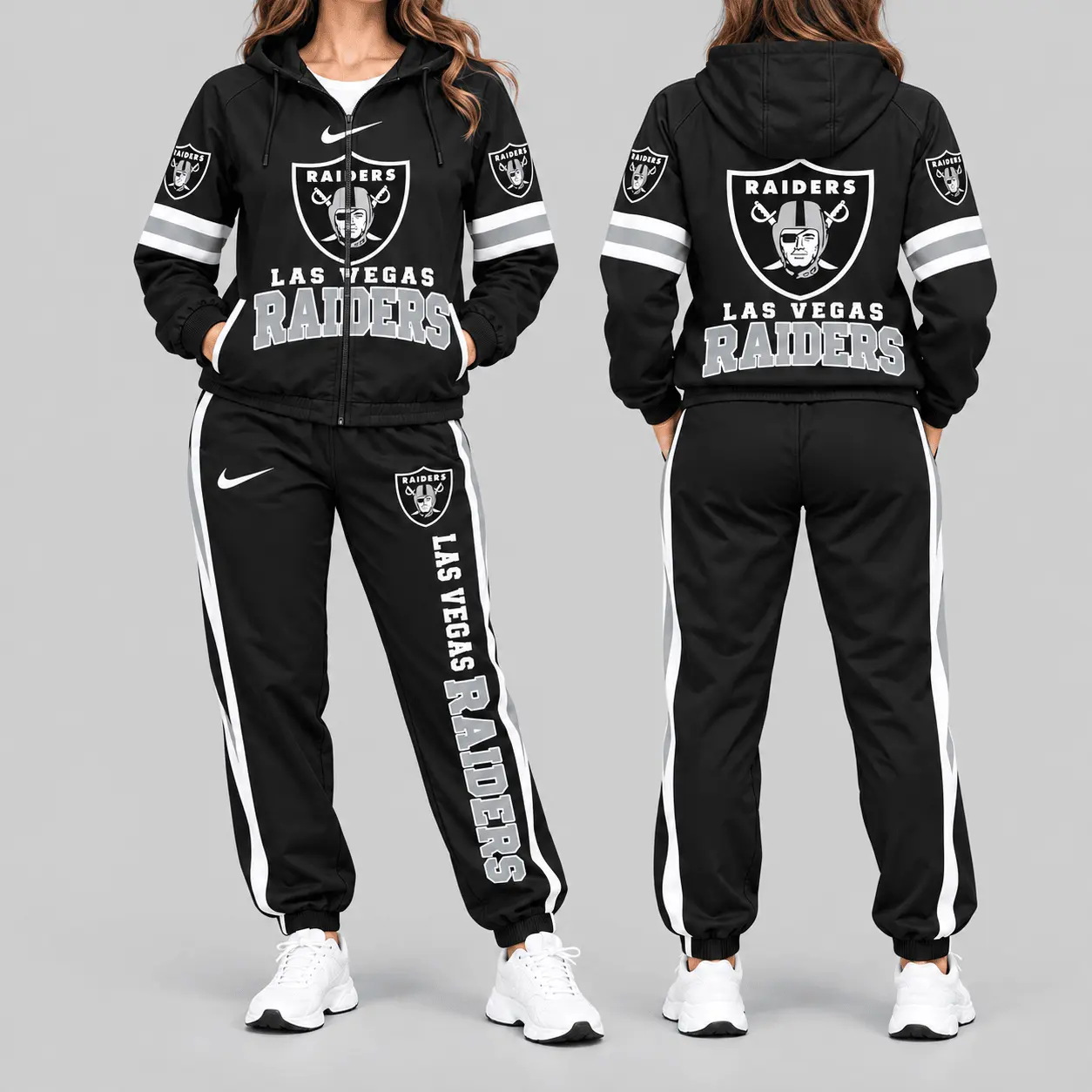 Las Vegas Raiders | NFL Stripe Sleeve Hoodie Jogger Set
