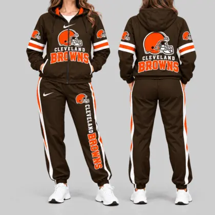 Cleveland Browns | NFL Stripe Sleeve Hoodie Jogger Set