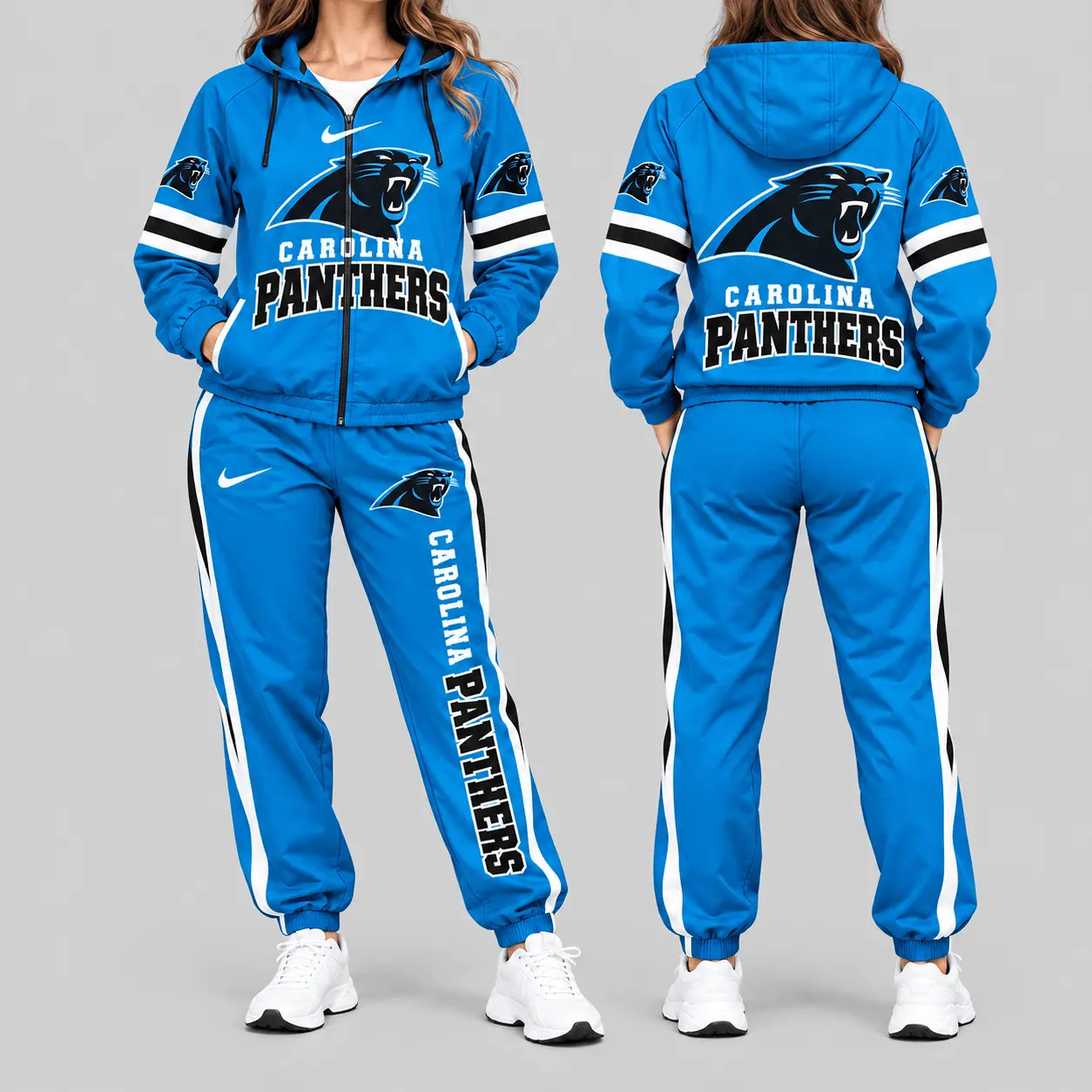 Carolina Panthers | NFL Stripe Sleeve Hoodie Jogger Set