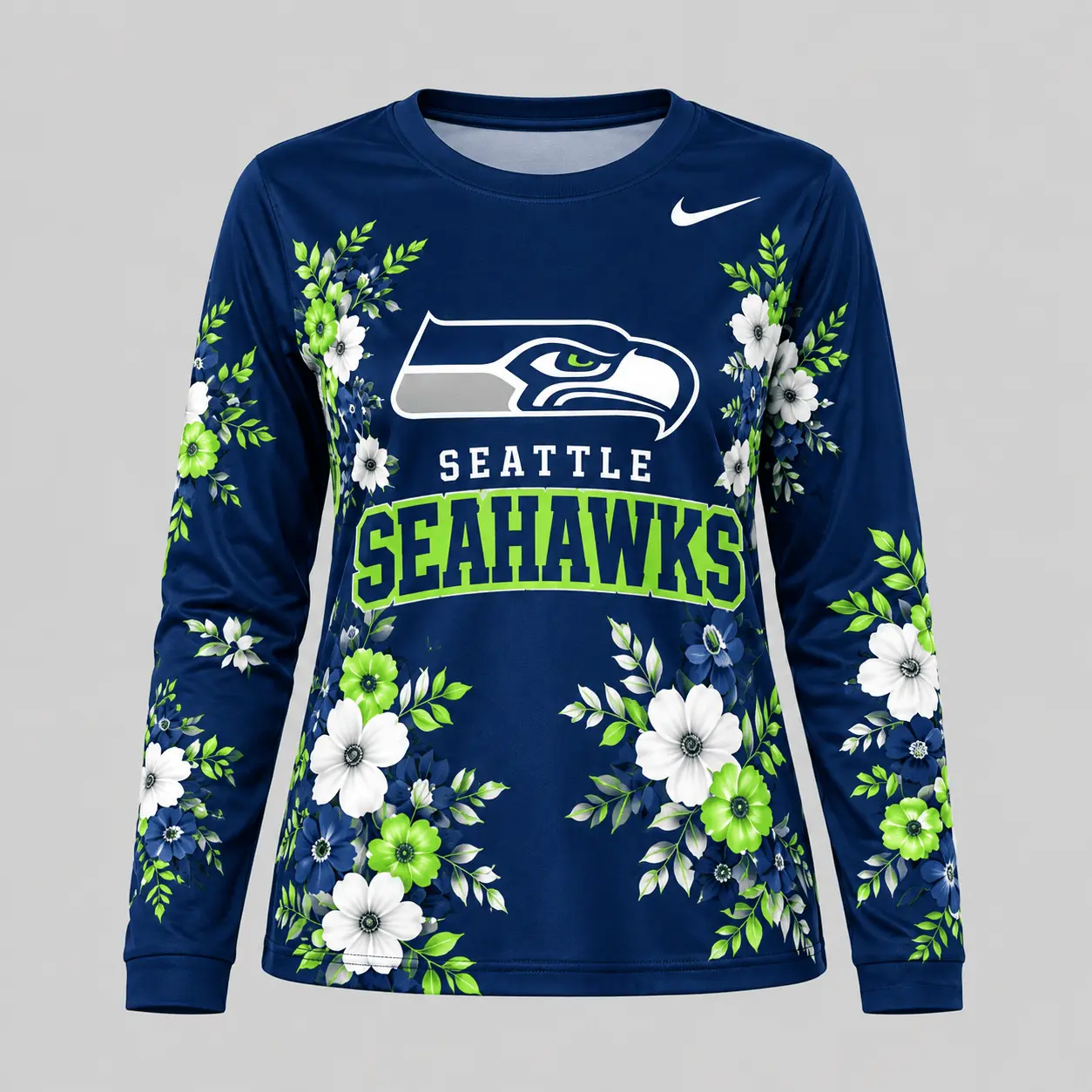 Seattle Seahawks | NFL Floral Plaid Pajama Set - Image 2