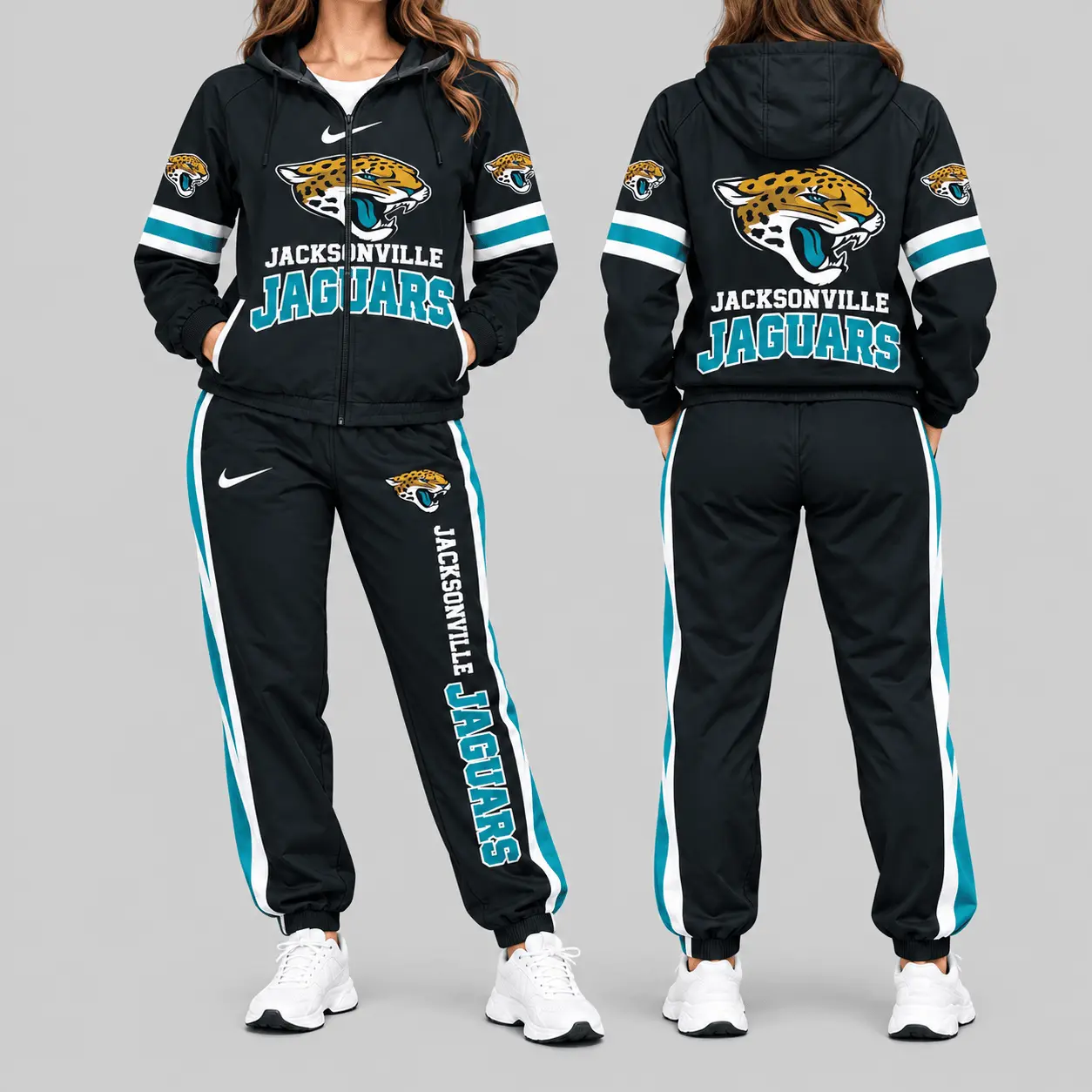 Jacksonville Jaguars | NFL Stripe Sleeve Hoodie Jogger Set