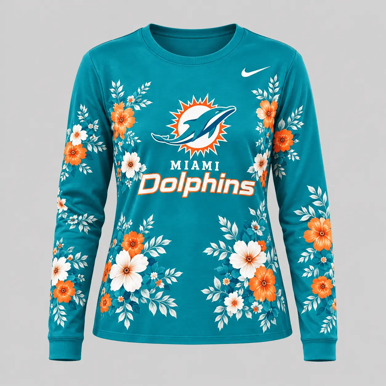 Miami Dolphins | NFL Floral Plaid Pajama Set - Image 2