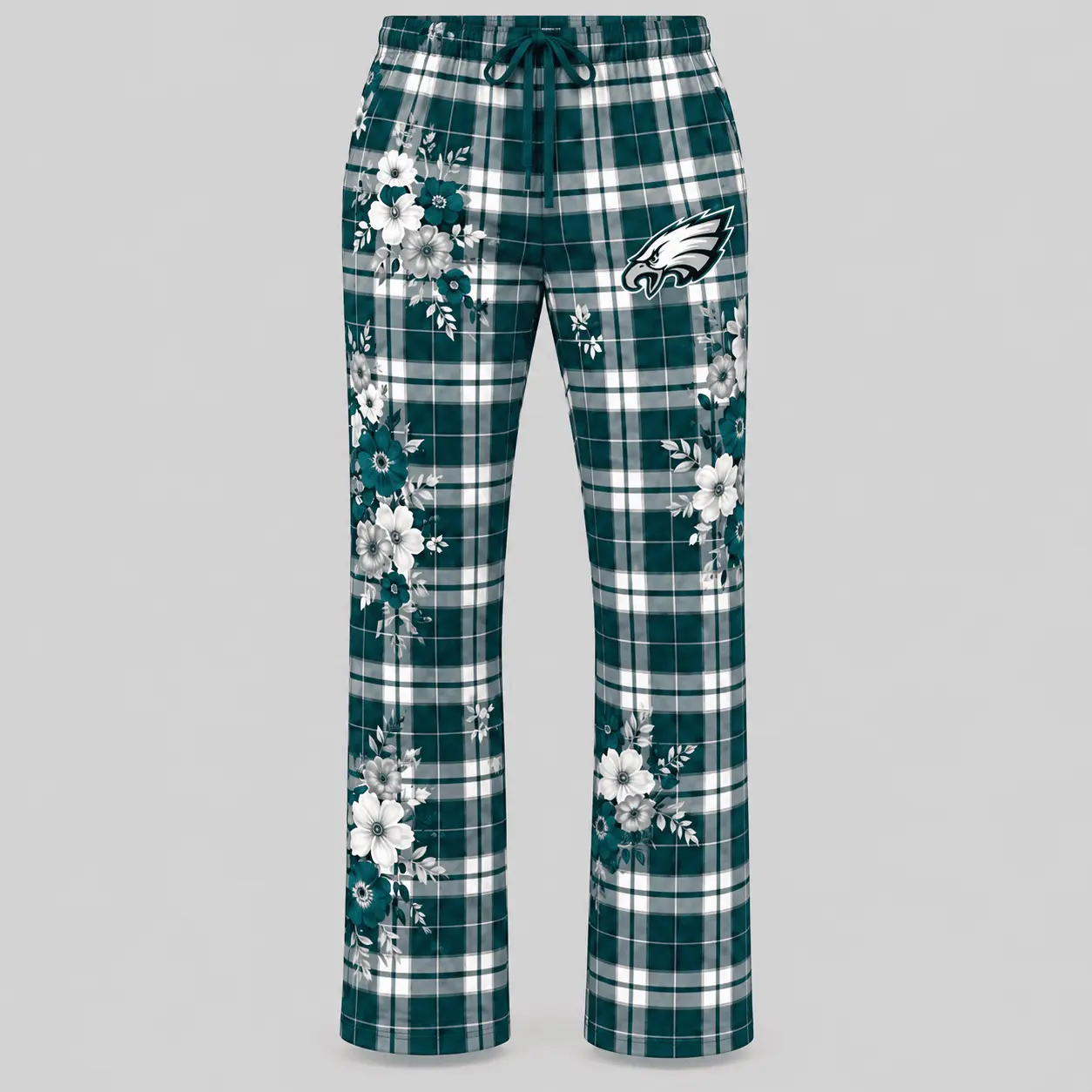 Philadelphia Eagles | NFL Floral Plaid Pajama Set - Image 3