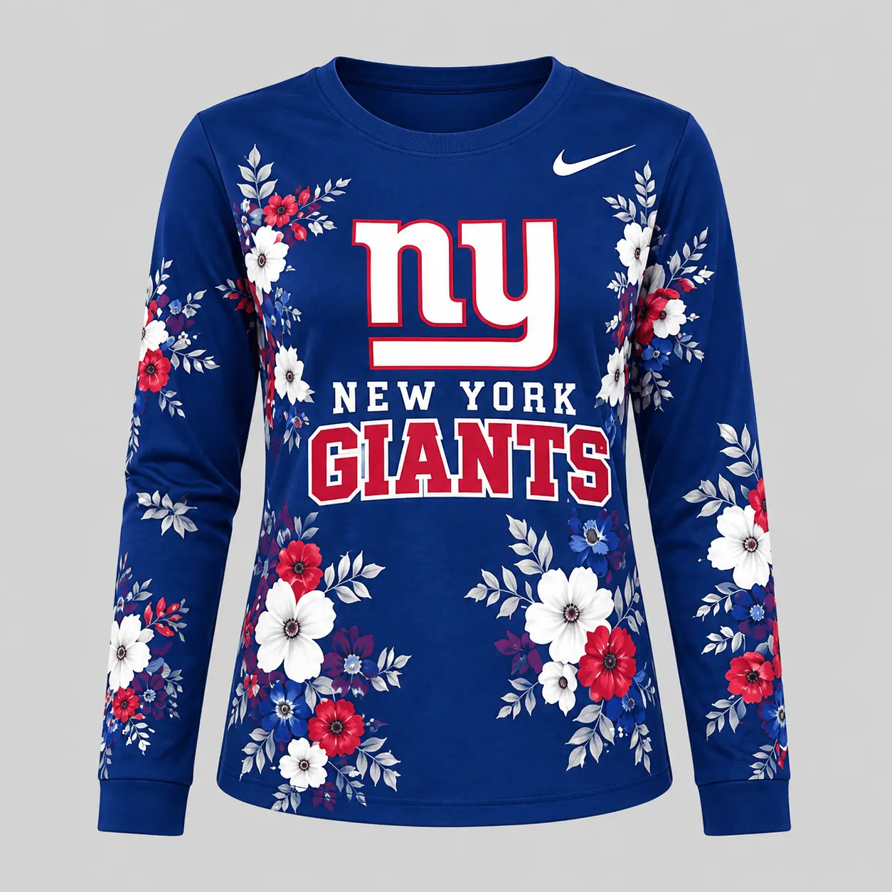 New York Giants | NFL Floral Plaid Pajama Set - Image 2