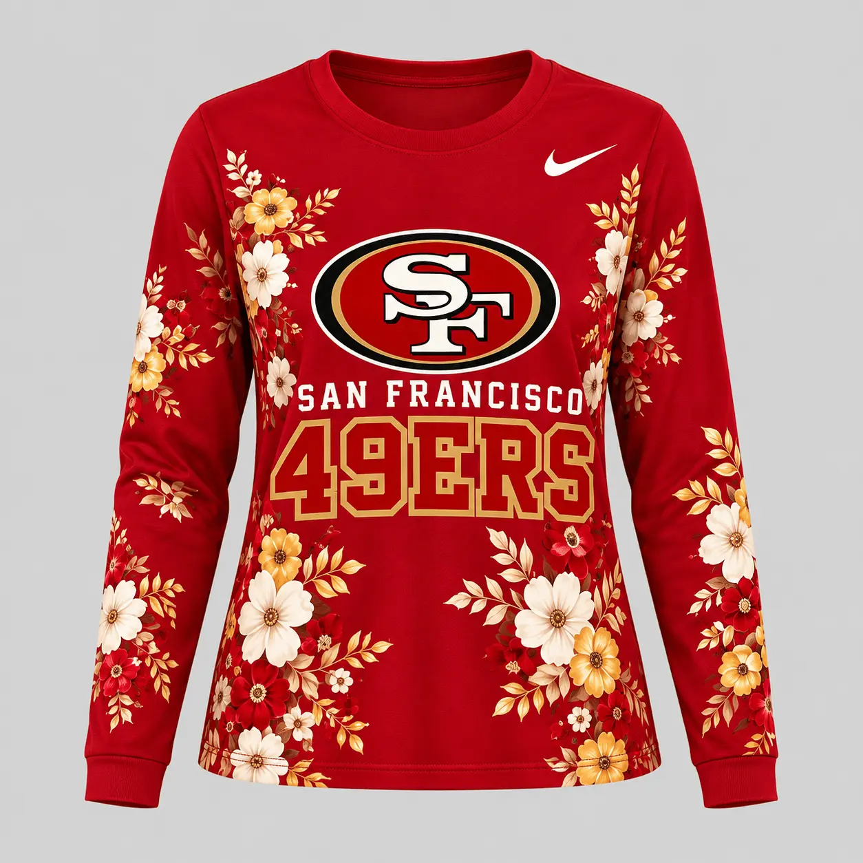 San Francisco 49ers | NFL Floral Plaid Pajama Set - Image 2