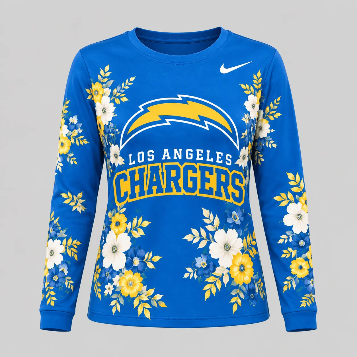 Los Angeles Chargers | NFL Floral Plaid Pajama Set - Image 2