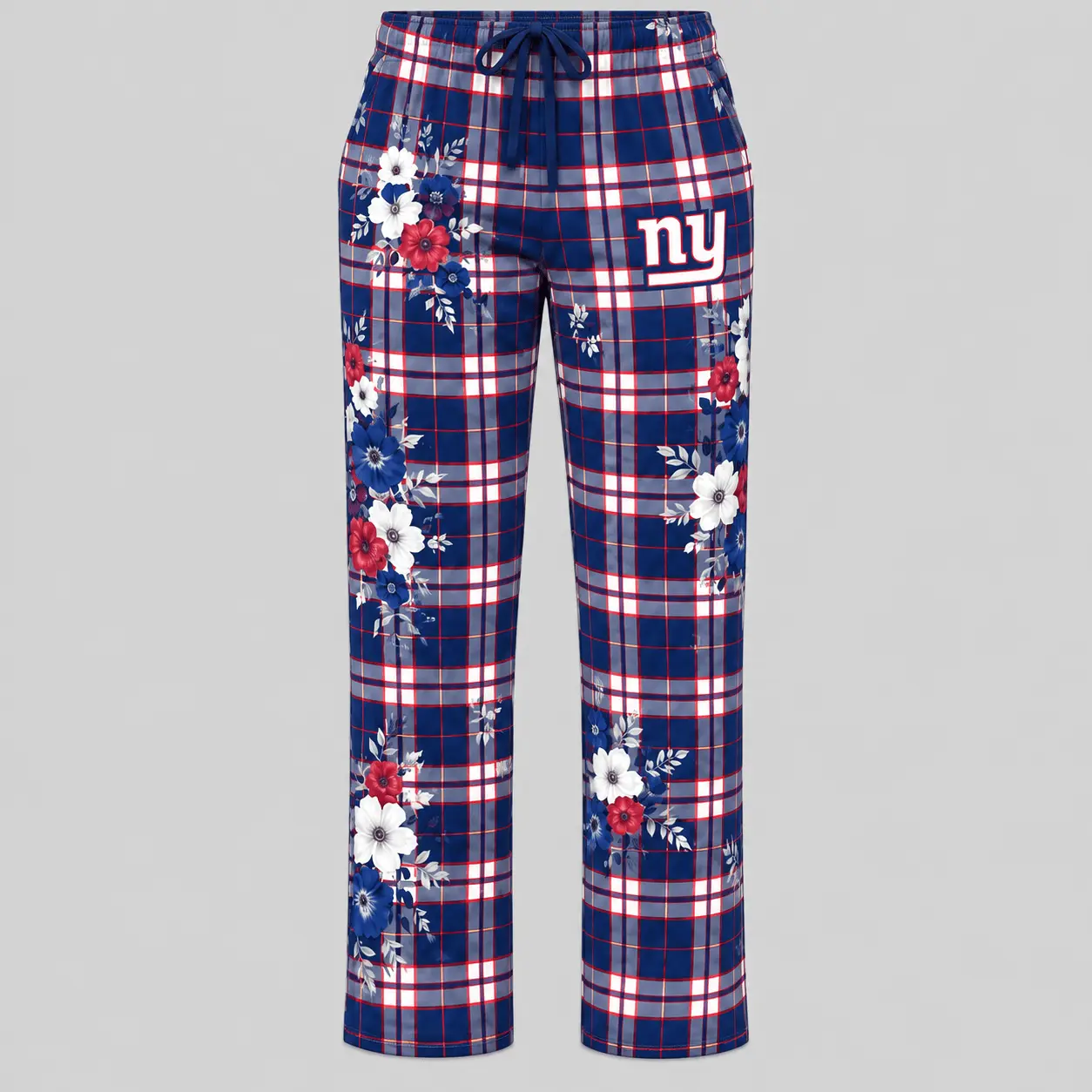 New York Giants | NFL Floral Plaid Pajama Set - Image 3