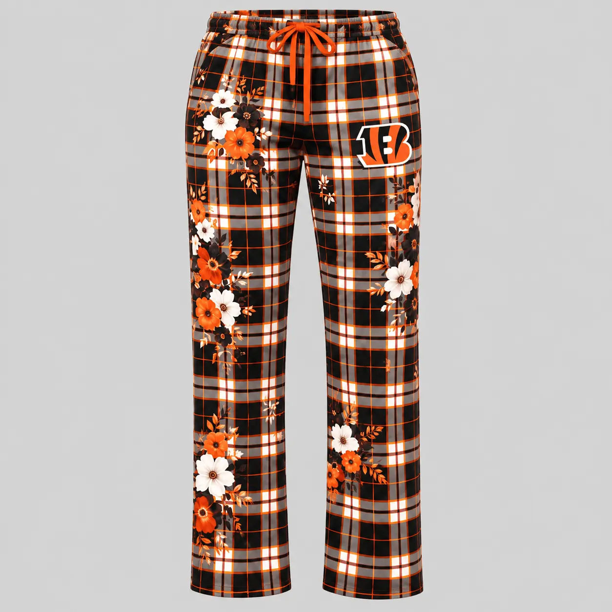 Cincinnati Bengals | NFL Floral Plaid Pajama Set - Image 3