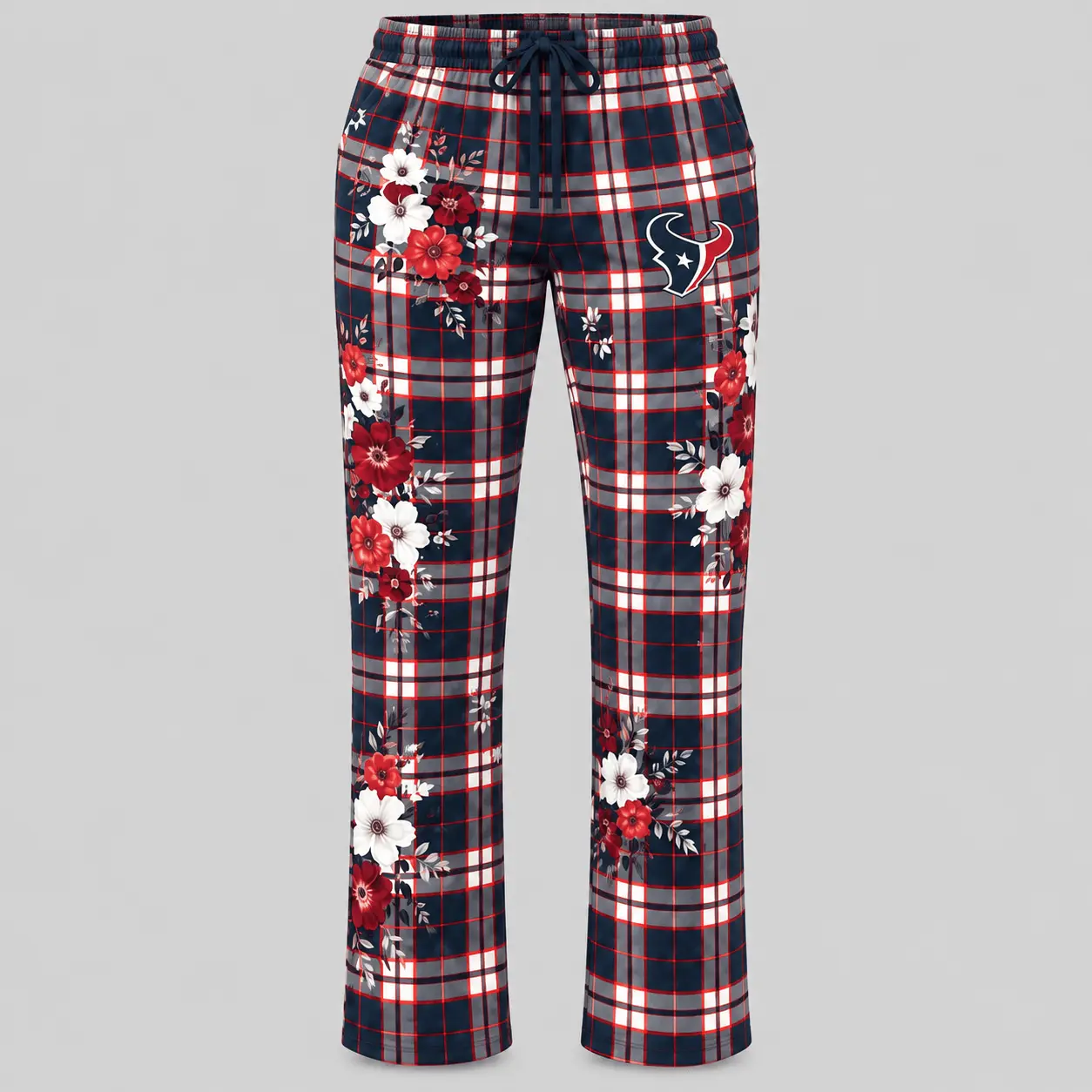 Houston Texans | NFL Floral Plaid Pajama Set - Image 3