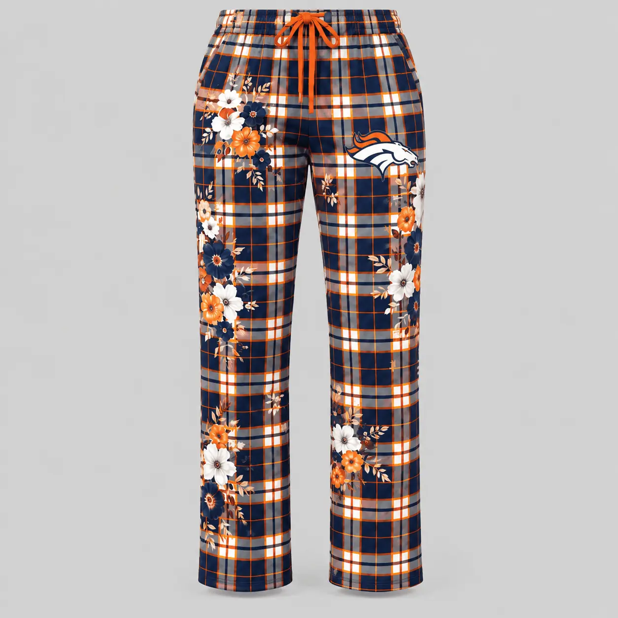 Denver Broncos | NFL Floral Plaid Pajama Set - Image 3