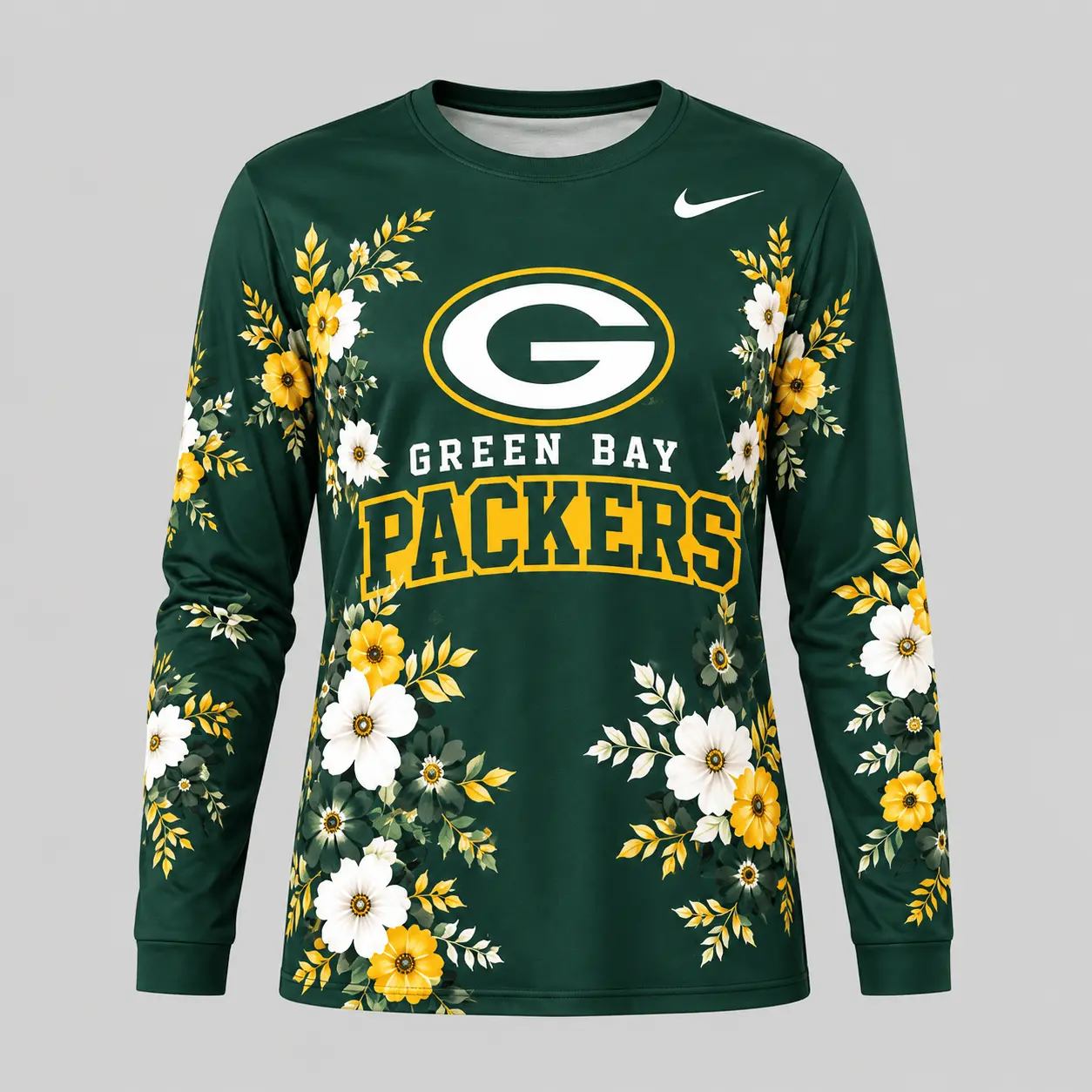 Green Bay Packers | NFL Floral Plaid Pajama Set - Image 2