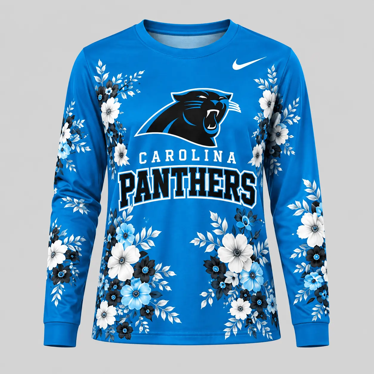 Carolina Panthers | NFL Floral Plaid Pajama Set - Image 2