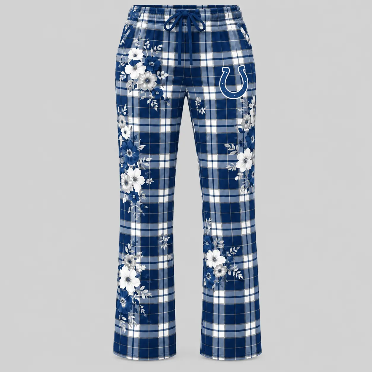 Indianapolis Colts | NFL Floral Plaid Pajama Set - Image 3