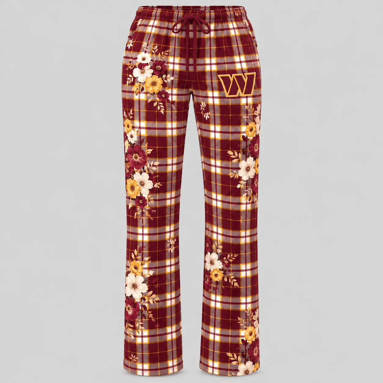 Washington Commanders | NFL Floral Plaid Pajama Set - Image 3