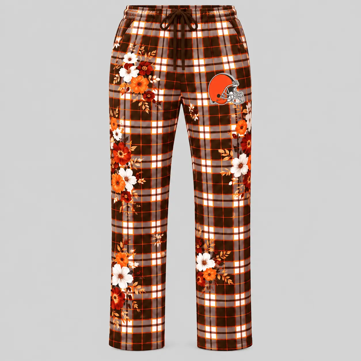 Cleveland Browns | NFL Floral Plaid Pajama Set - Image 3