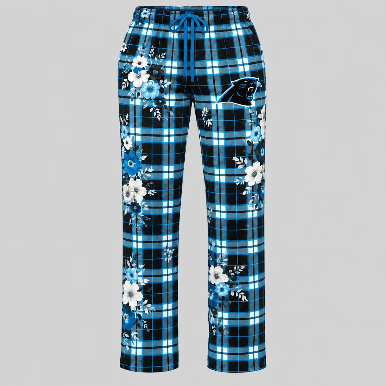 Carolina Panthers | NFL Floral Plaid Pajama Set - Image 3