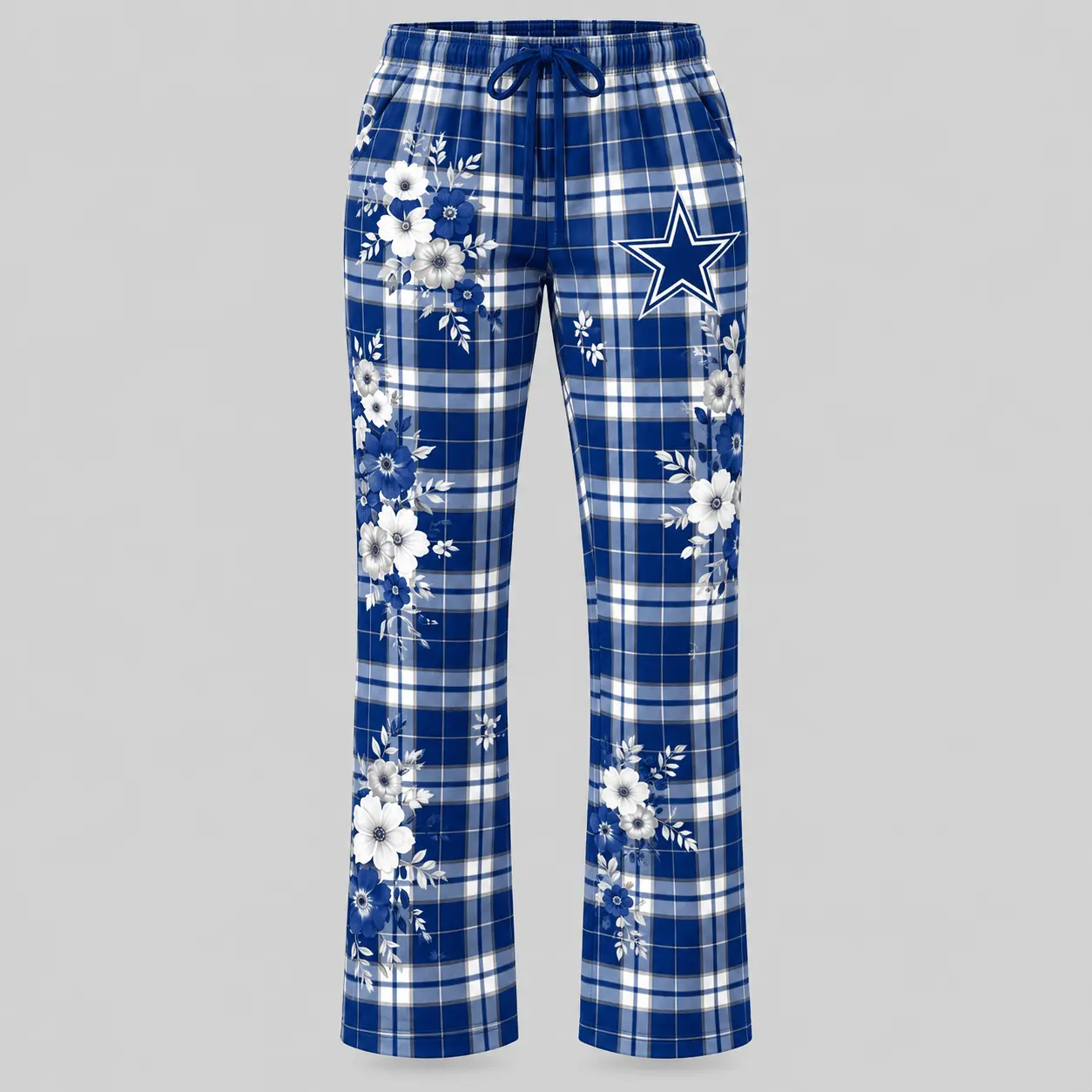 Dallas Cowboys | NFL Floral Plaid Pajama Set - Image 3