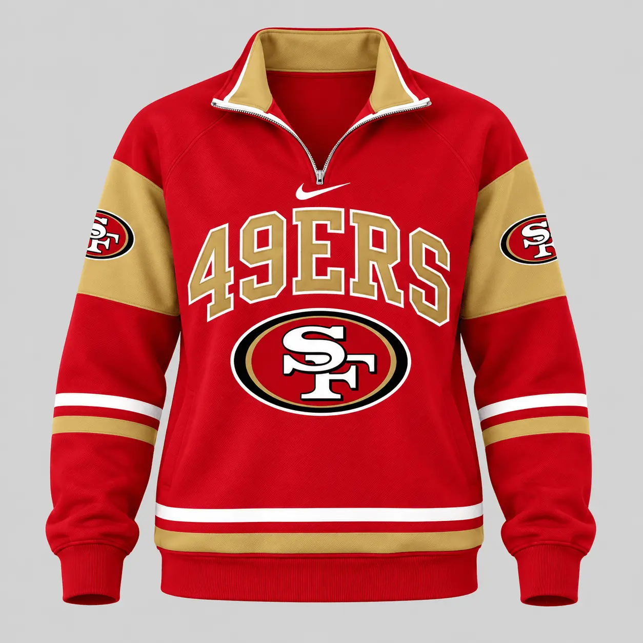 San Francisco 49ers | NFL Quarter Zip Wide Leg Pants Set - Image 2