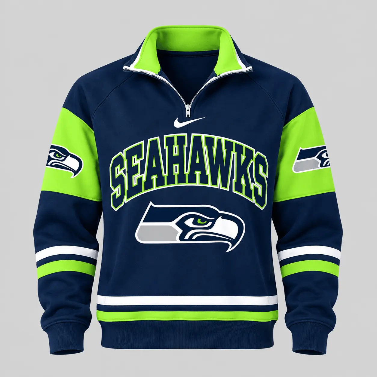 Seattle Seahawks | NFL Quarter Zip Wide Leg Pants Set - Image 2