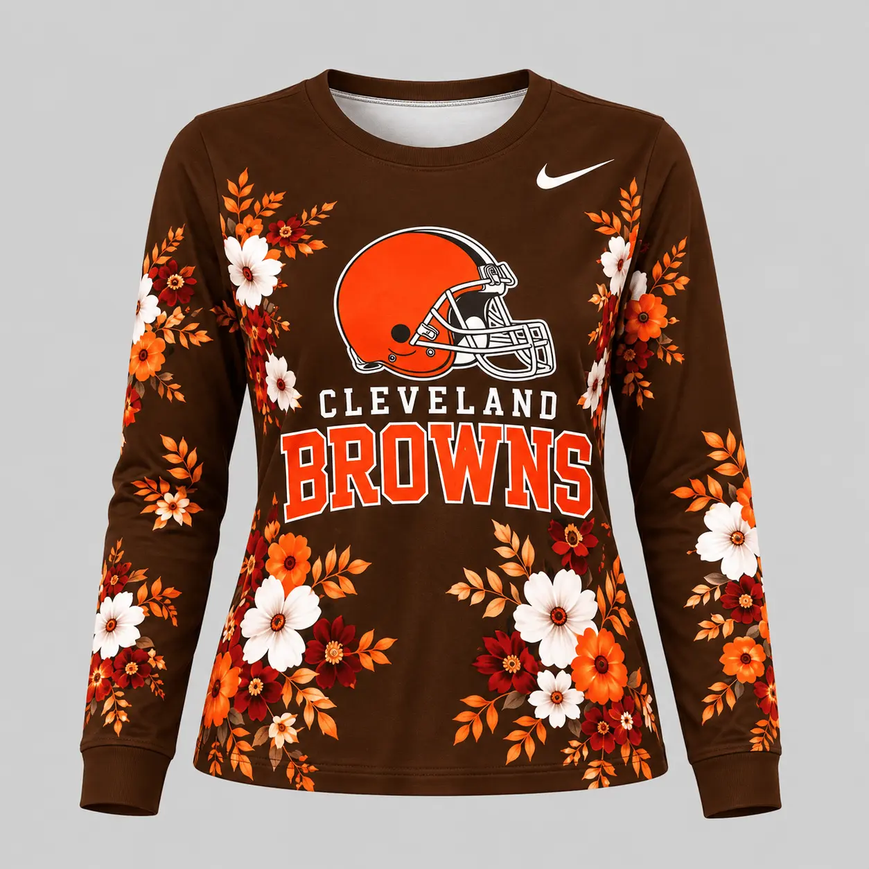 Cleveland Browns | NFL Floral Plaid Pajama Set - Image 2