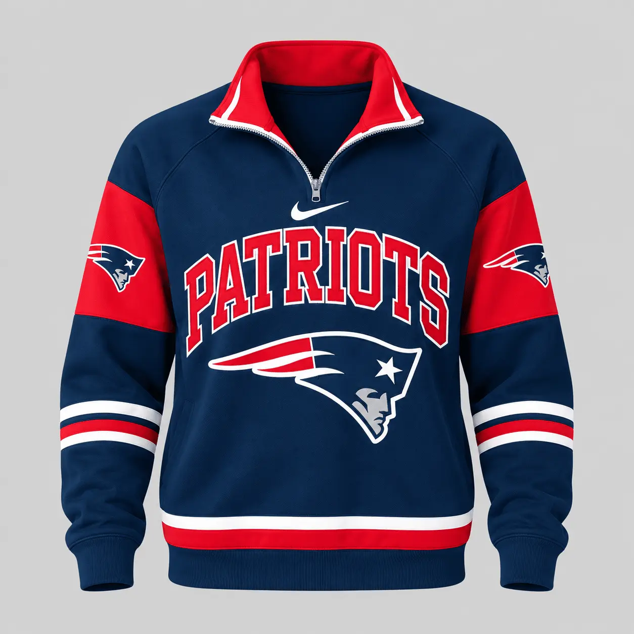 New England Patriots | NFL Quarter Zip Wide Leg Pants Set - Image 2