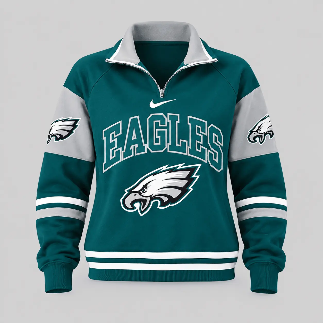 Philadelphia Eagles | NFL Quarter Zip Wide Leg Pants Set - Image 2