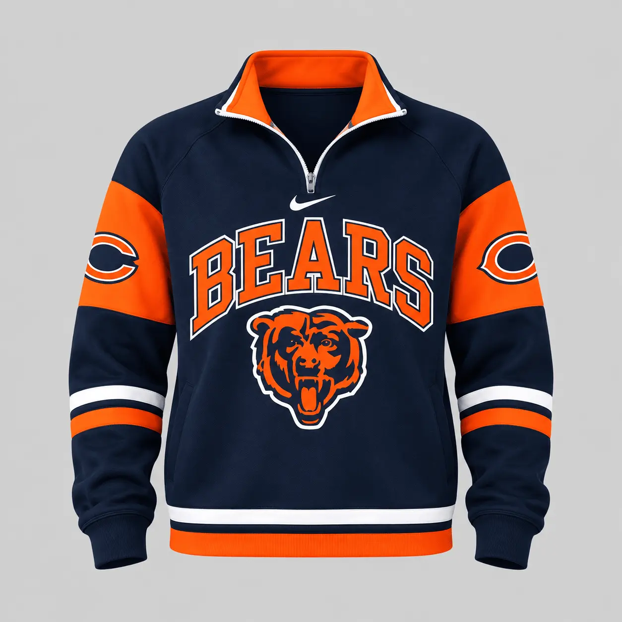 Chicago Bears | NFL Quarter Zip Wide Leg Pants Set - Image 2