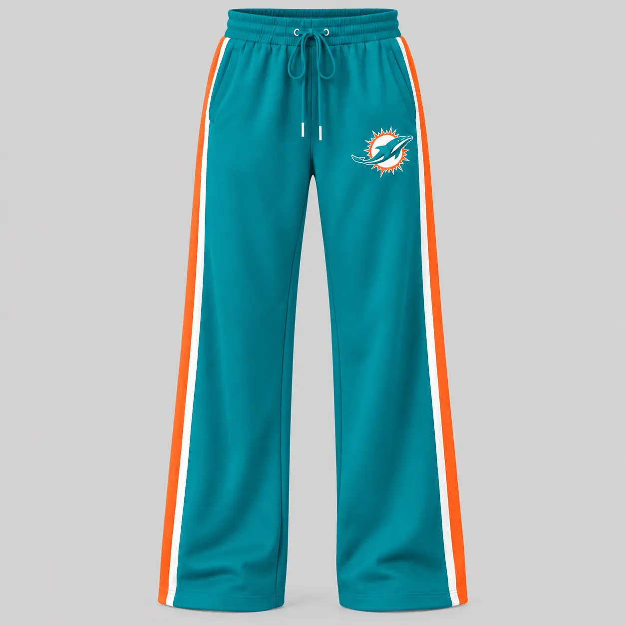 Miami Dolphins | NFL Quarter Zip Wide Leg Pants Set - Image 3