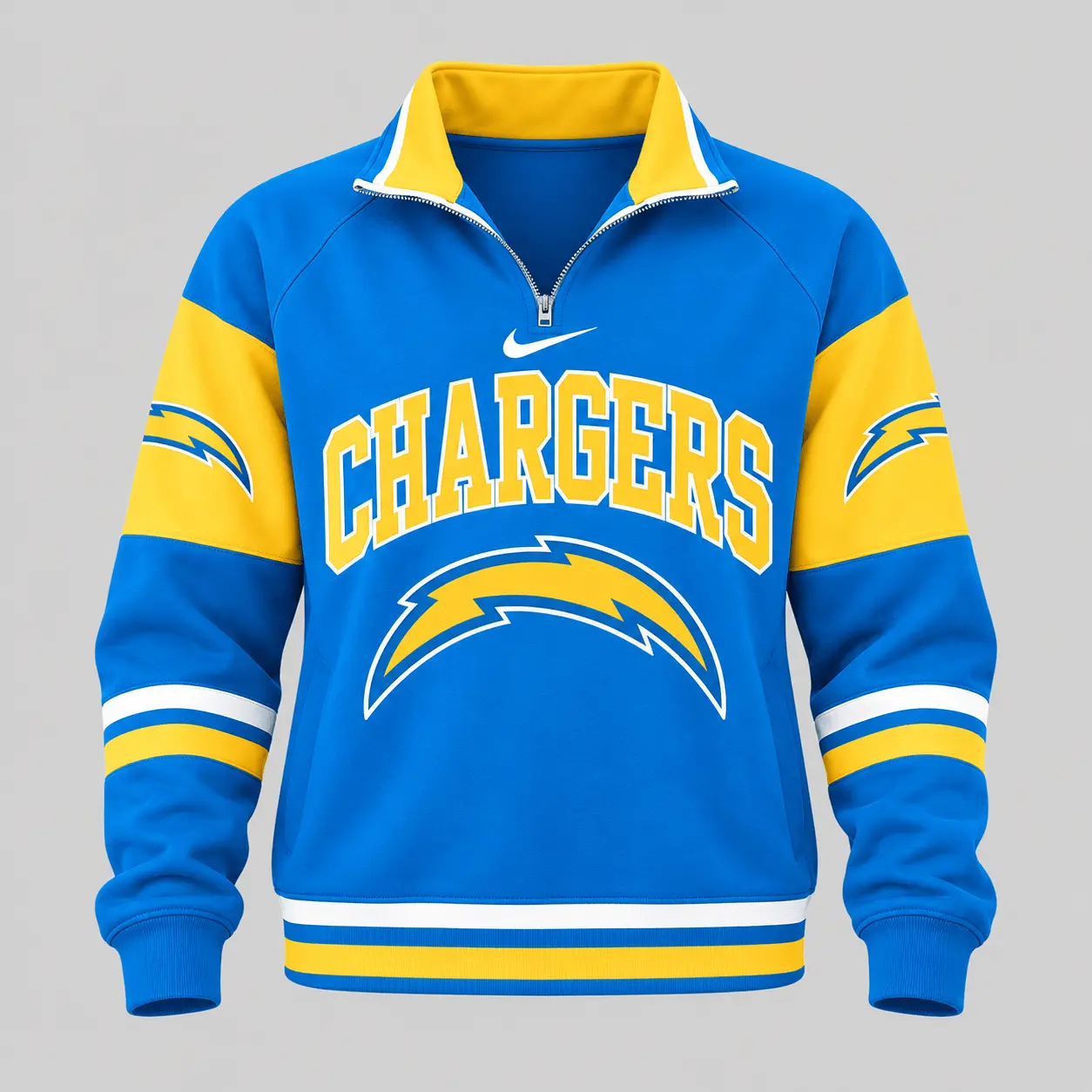Los Angeles Chargers | NFL Quarter Zip Wide Leg Pants Set - Image 2
